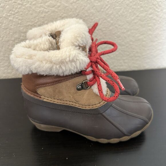Sperry Alpine Saltwater Boots Duckboots Toddler  9m Brown/Black - Picture 3 of 8